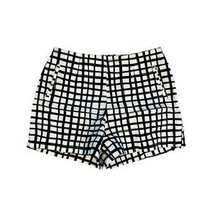 WHIT Shorts Printed Grid Size 4 Women's 100% Cotton Black White